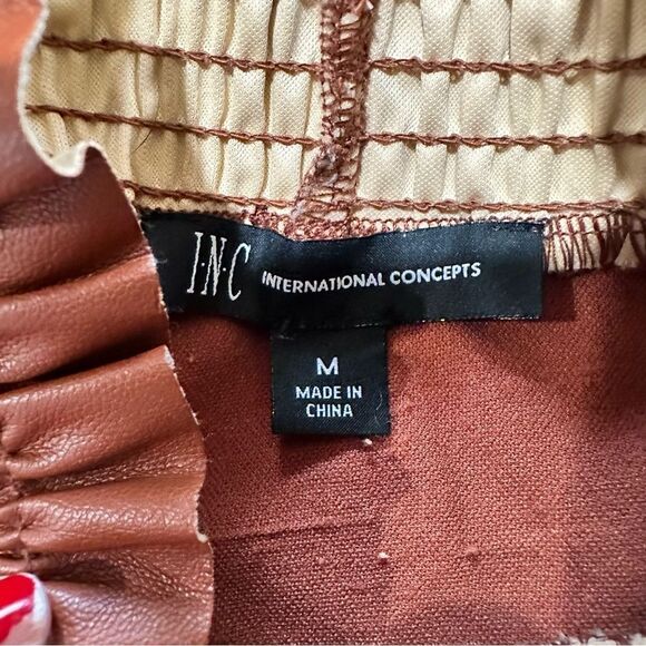 Faux-Leather Mock-Neck Top by INC International Concepts Size M - Picture 13 of 13